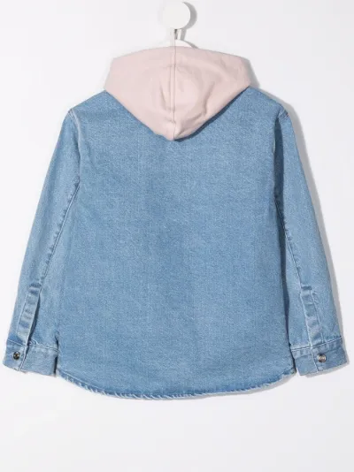 hooded denim pullover dress