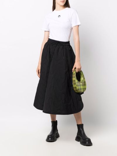 Y-3, Drawstring-hem Quilted-jersey Midi Skirt, Womens