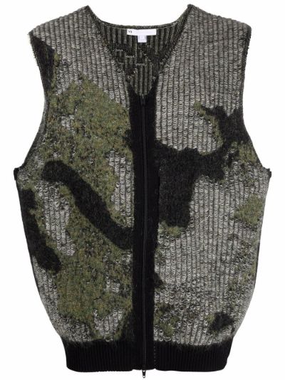 logo-intarsia camouflage-knit sleeveless vest | Y-3 | Eraldo.com