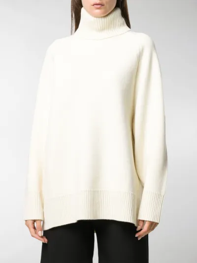 white polo neck jumper