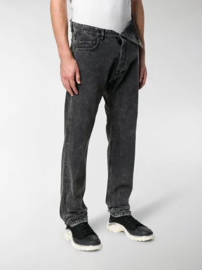 asymmetrical waist jeans