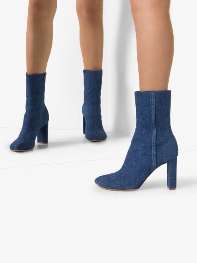 blue jean ankle boots