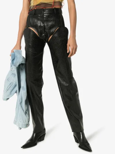 cut out leather pants