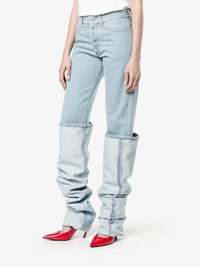 folded baggy jeans