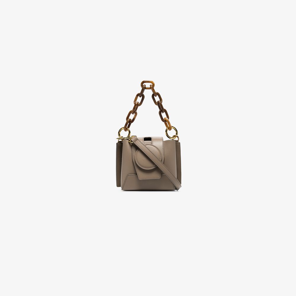 grey chain bag