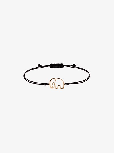 Yvonne Leon 9k Yellow Gold And Black Elephant Bracelet Browns