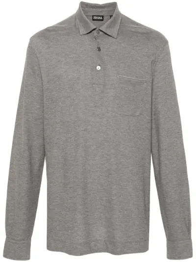 Zegna long sleeve cotton polo shirt Eraldo PM