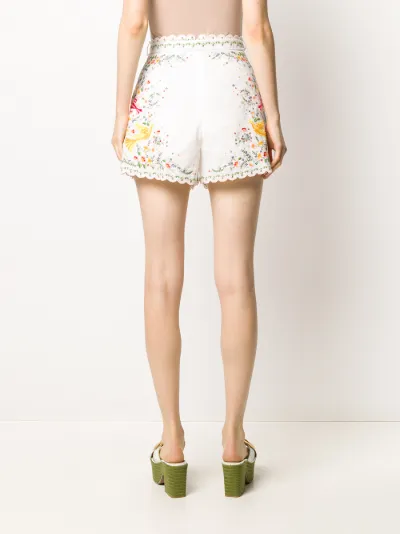 embroidered high waisted shorts