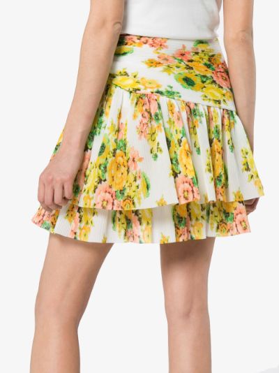 Floral pleated mini skirt展示图