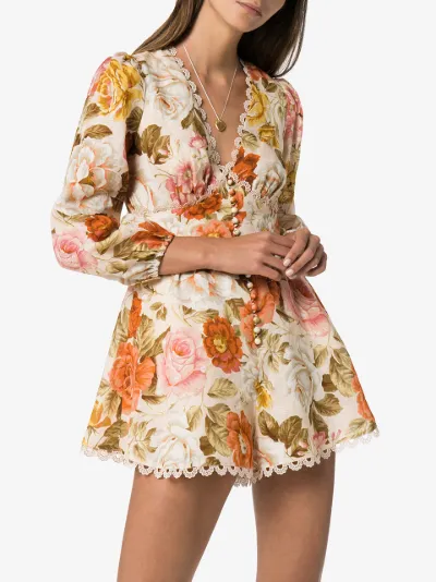 lace trim playsuit