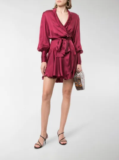 red wrap dress mini