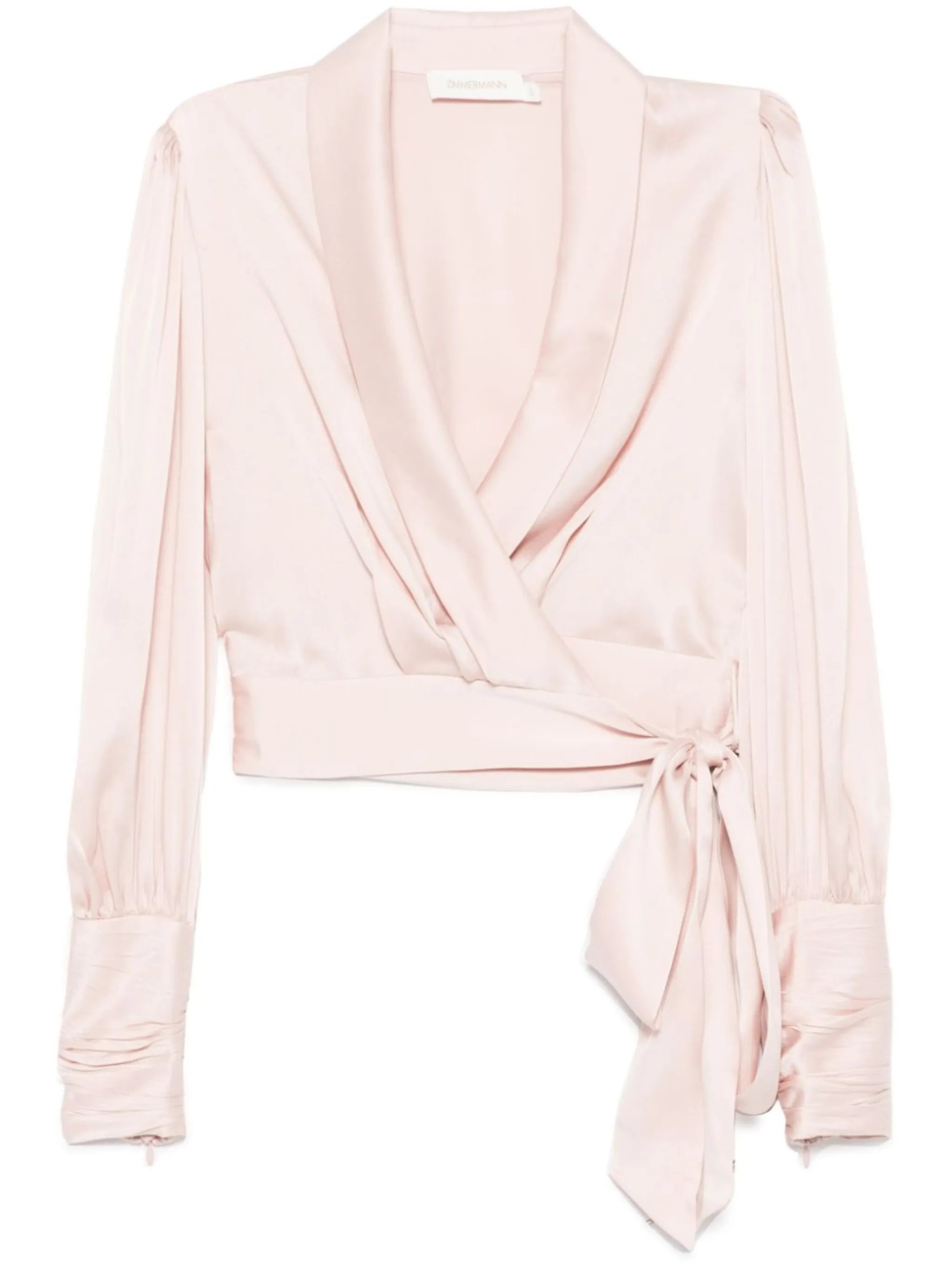 pink satin wrap top
