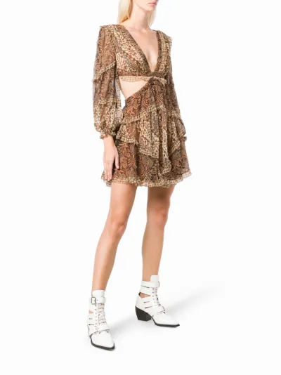 Zimmermann tali batik 2024 cut out dress