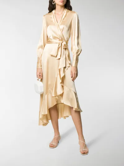 wrap style midi dress