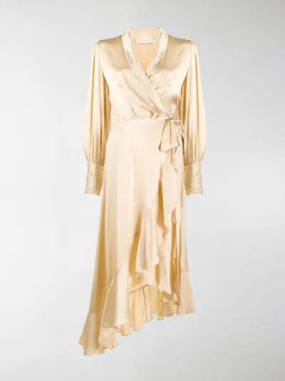 wrap style midi dress