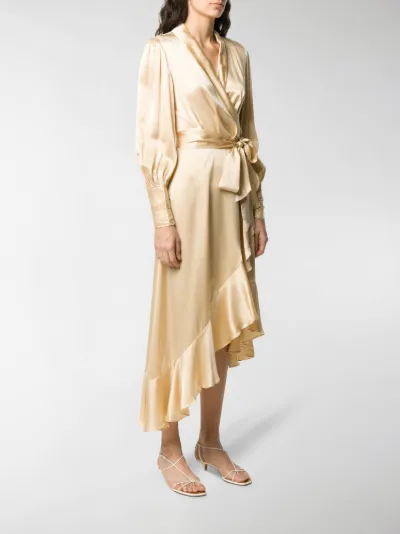 wrap style midi dress